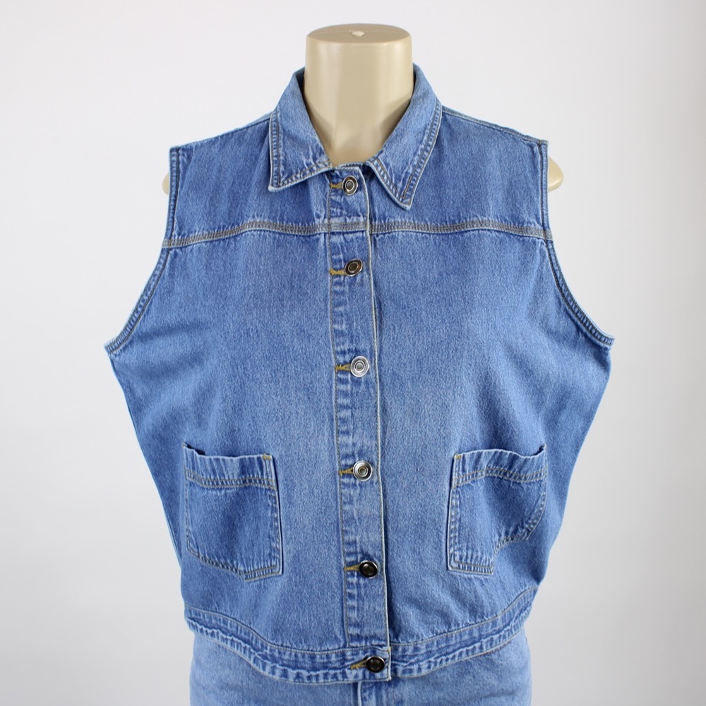 Vintage 90s Bridgewater denim button down vest